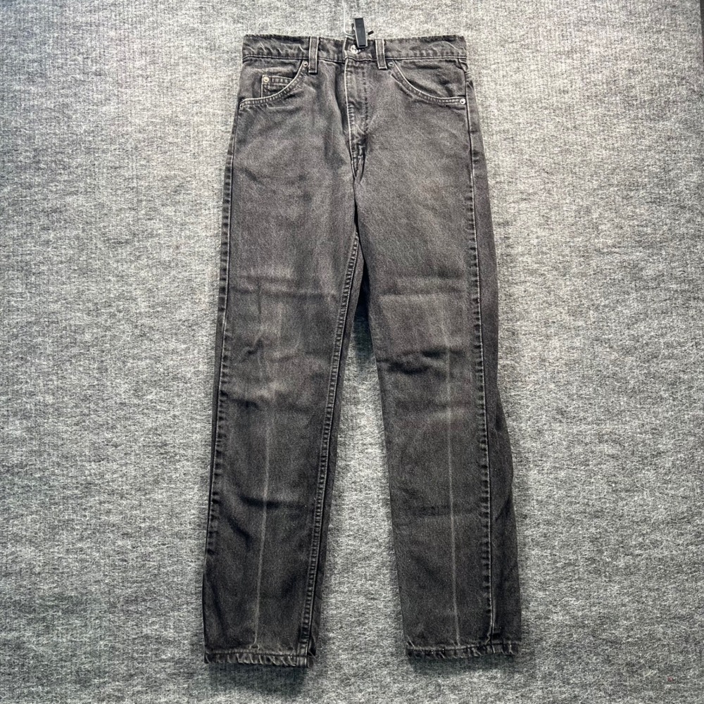 Levis 505 Vintage Orange Tab Jeans 30x30 Faded Black Regular Straight Leg USA